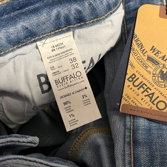 Buffalo David Bitton Men's Straight Six Creased and Sanded Jeans - Size 40 x 33 - Picture 9 of 9